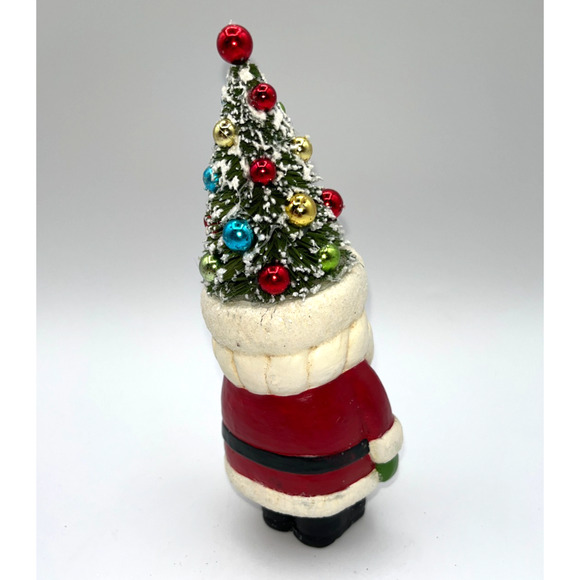 Retro Christmas Santa Holding Candy Cane Bottle Brush Tree Head Ho Ho Ho Holiday - Picture 7 of 16